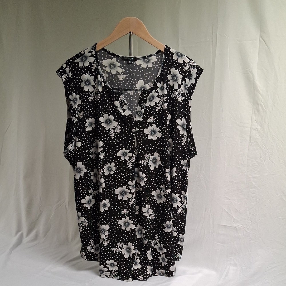 Papermoon Women's Sleeveless V-Neck Blouse Top 2X